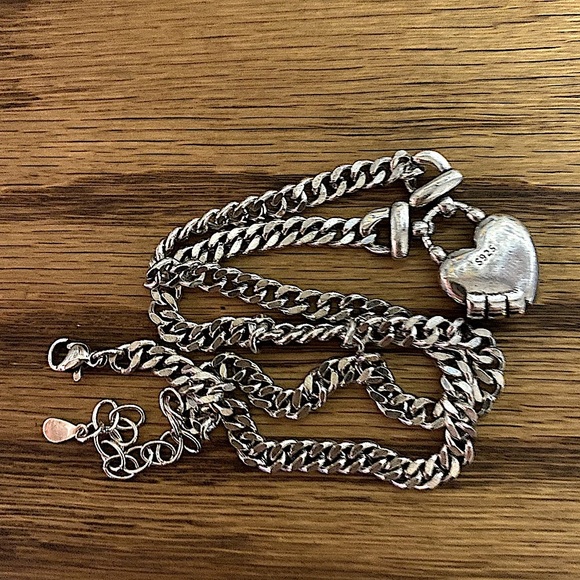 Sterling Silver Lock Padlock Zircon Chain Link Cuban Necklace - Picture 8 of 8